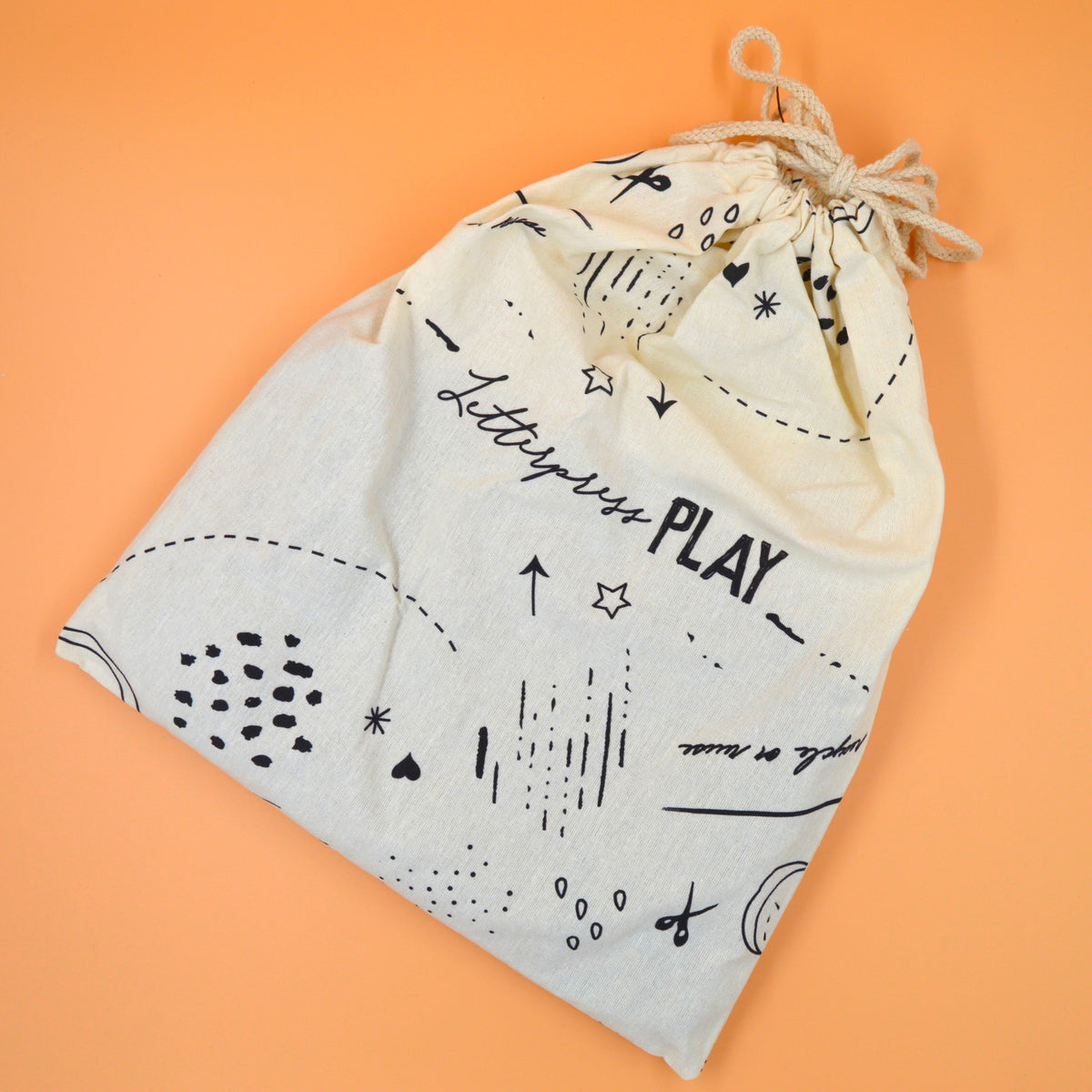 Letterpress PLAY Fabric Reusable Craft Gift Bags