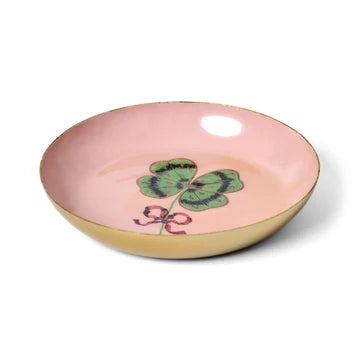 Round Enamel Tray - Clover