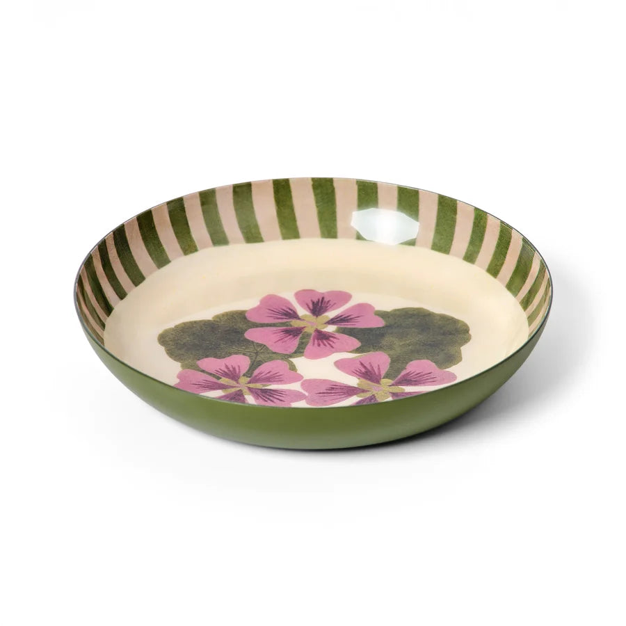 Round Enamel Tray - Geranium