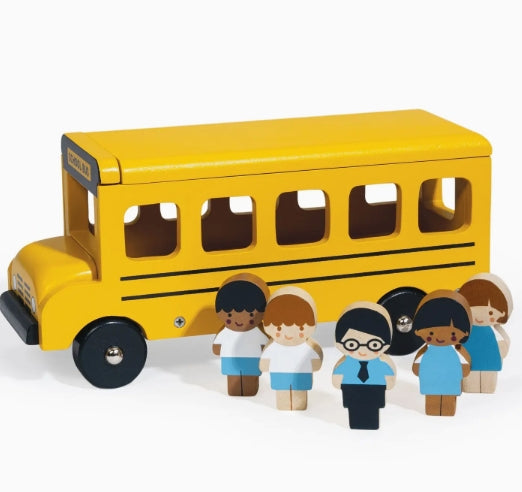 Wooden Little Friends School Bus – Toddler Bus Toy