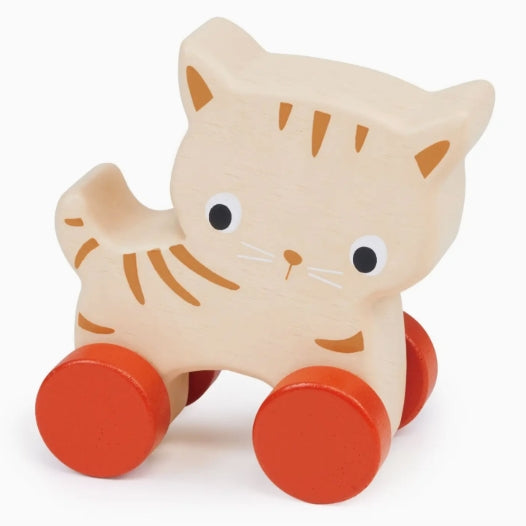 Wooden Kitten On Wheels – Pull Along Toy