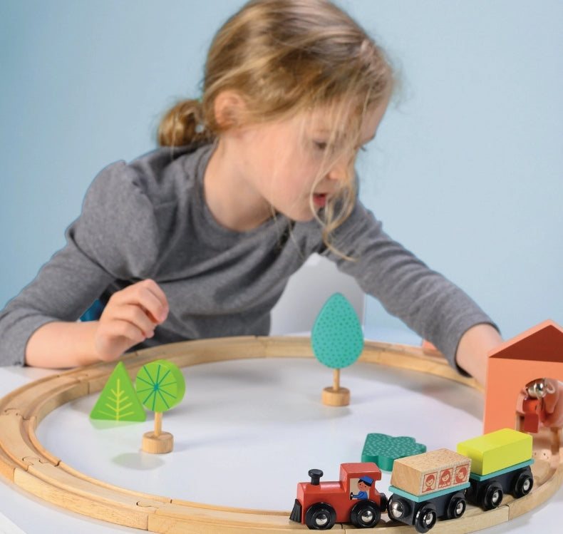 My First Wooden Train Set – Toddler Starter Track