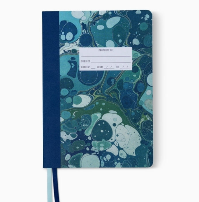 Softcover Journal - Teal Marbling