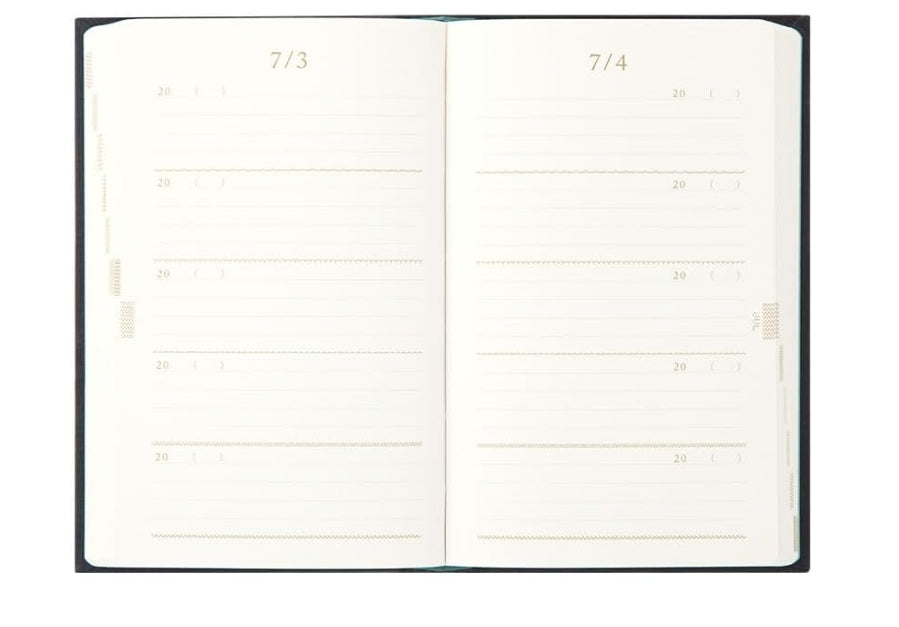 5-Year Diary Embroidery Flower Black