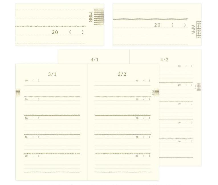 5-Year Diary Embroidery Flower Black