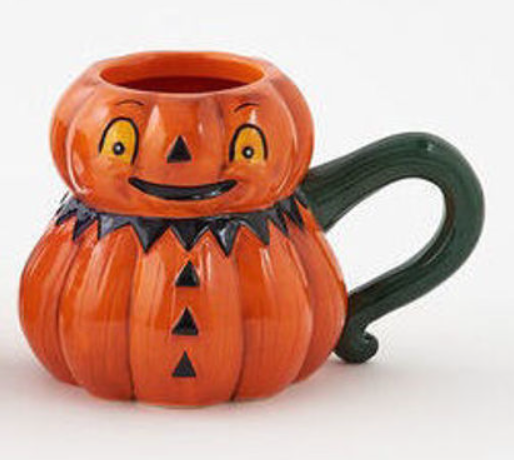 Halloween Mugs, Black Cat & Jack-o-lantern