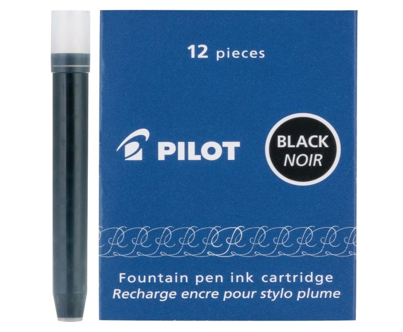 Pilot Fountain Pen Ink Cartridge 12PCS - Black