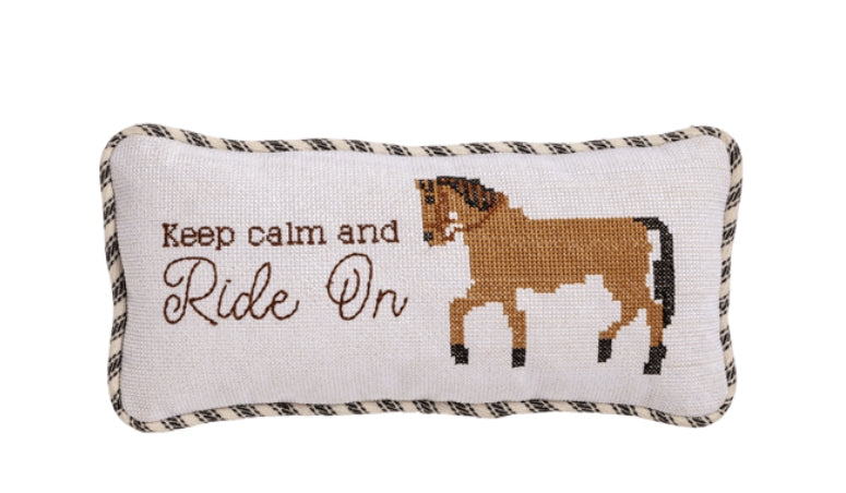 Horse Needlepoint Mini Pillow