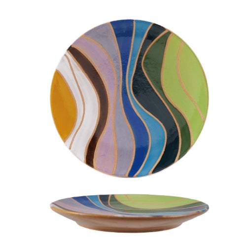 Stoneware Plate w/ Wax Relief Design