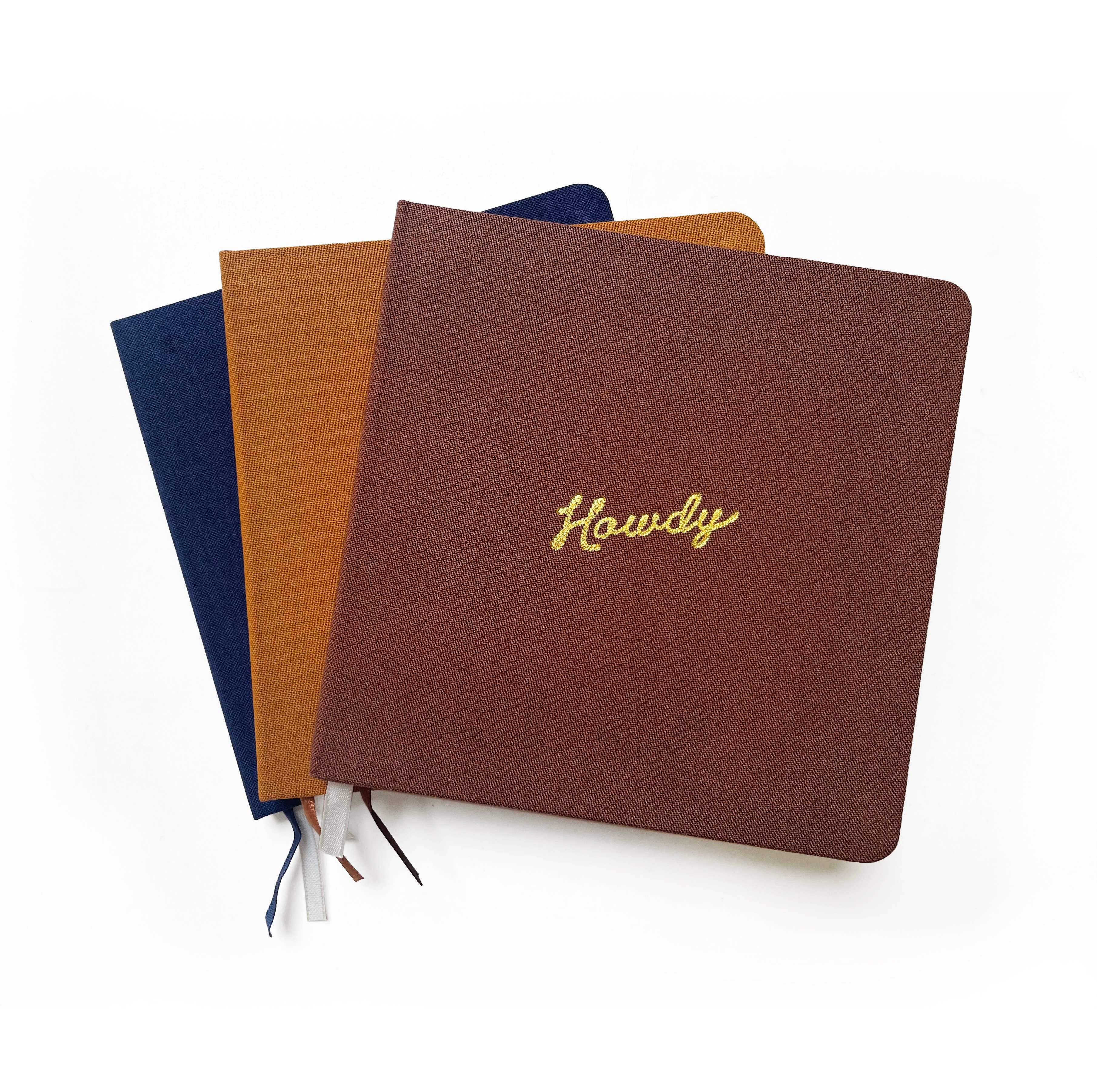 Howdy Notebook Howdy Foil Embossed Square Linen Notebook | Western Journal ...
