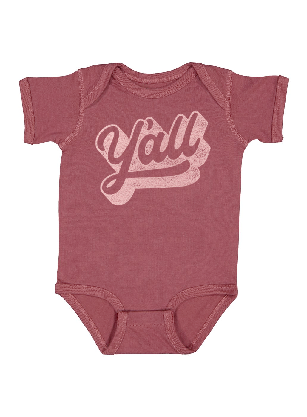 Y'all Western Onesie: Vintage Burgundy