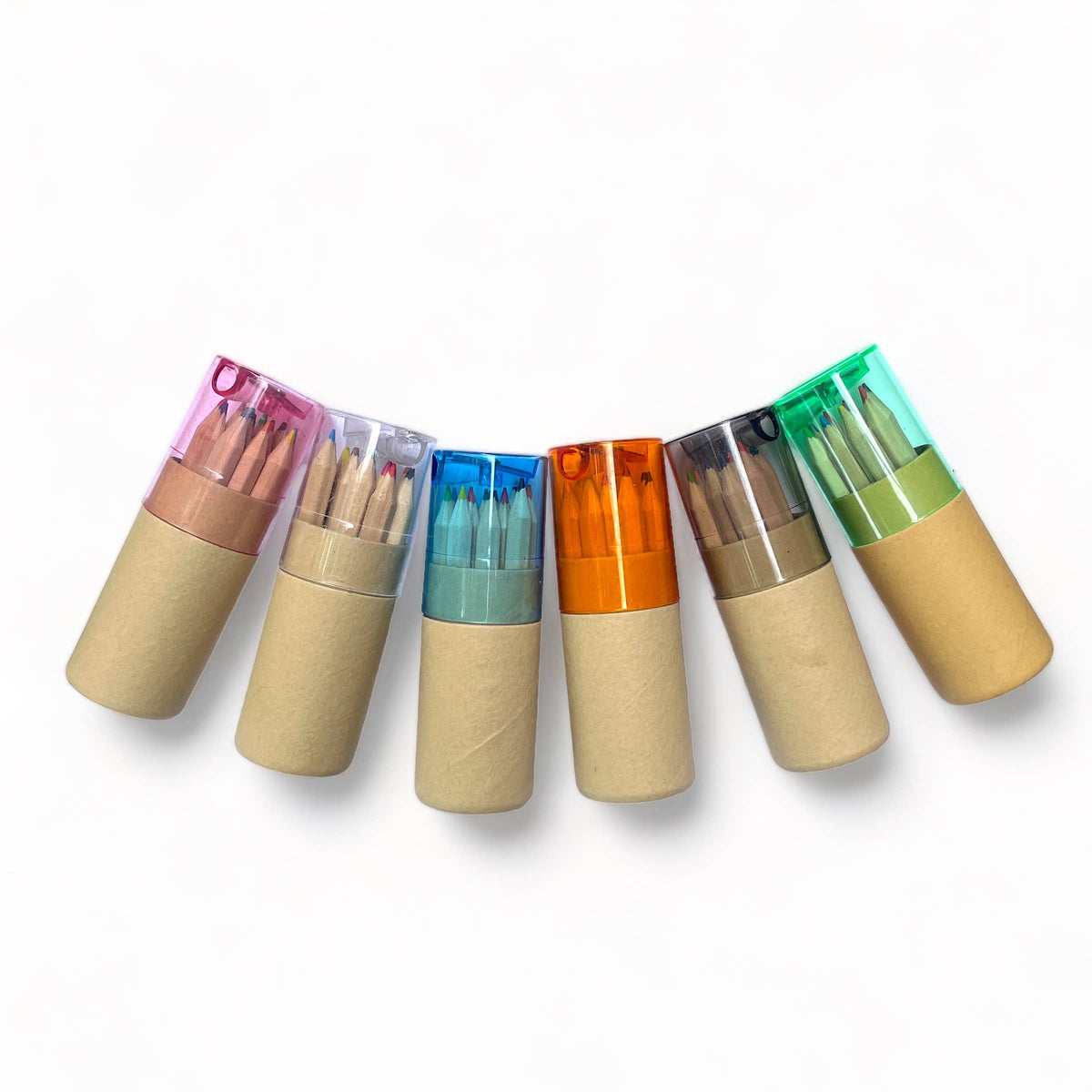 Mini Travel Compact Colored Pencils with Built In Sharpener ...