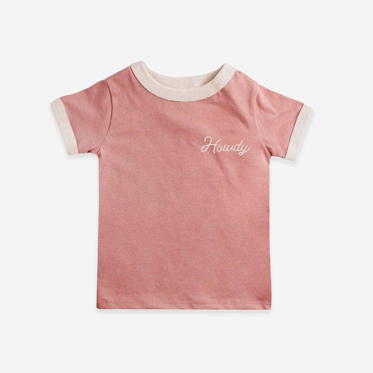 Howdy Vintage Ringer T-shirt (Youth) | Pink