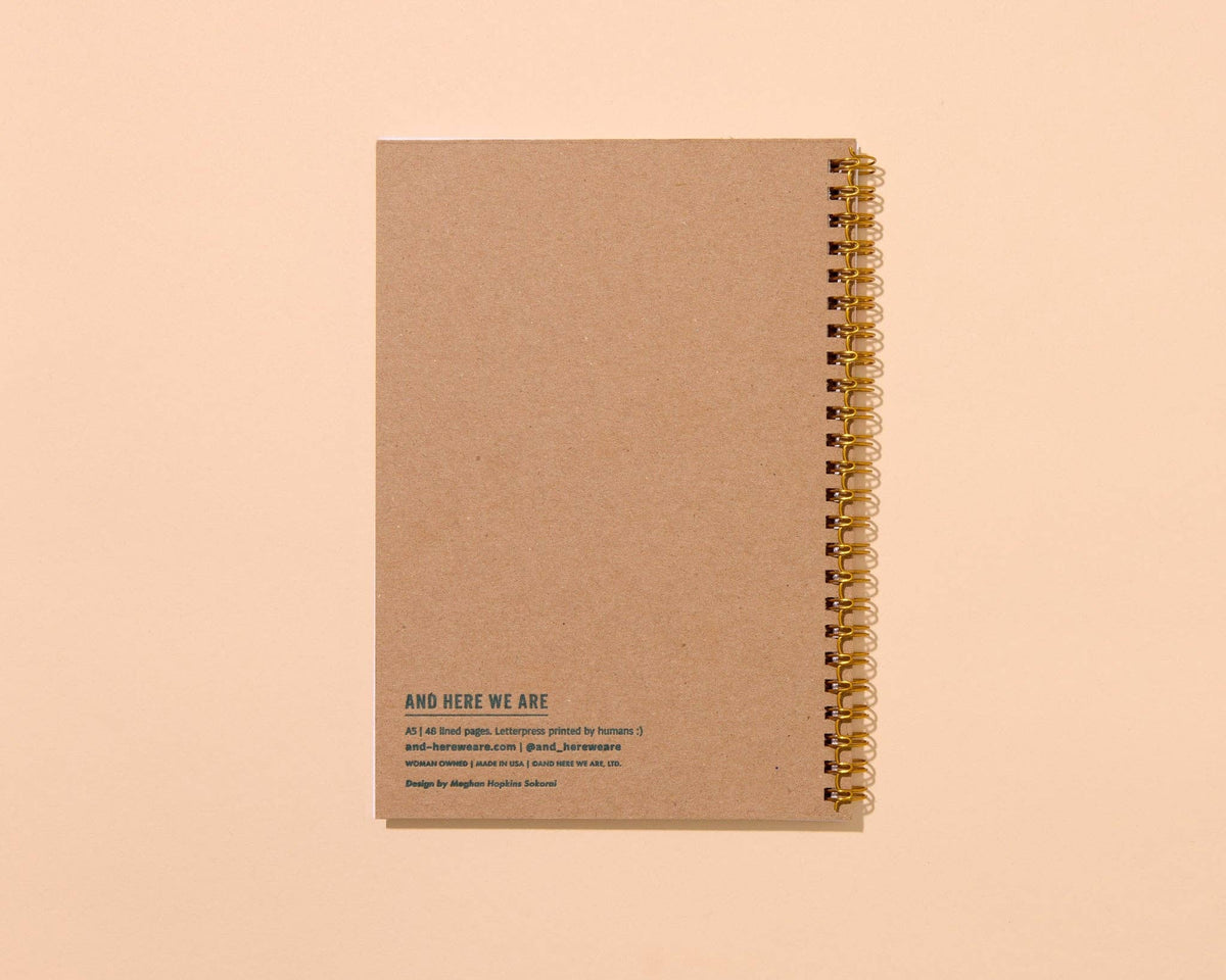 Letterpress A5 Spiral Notebook—Strawberry