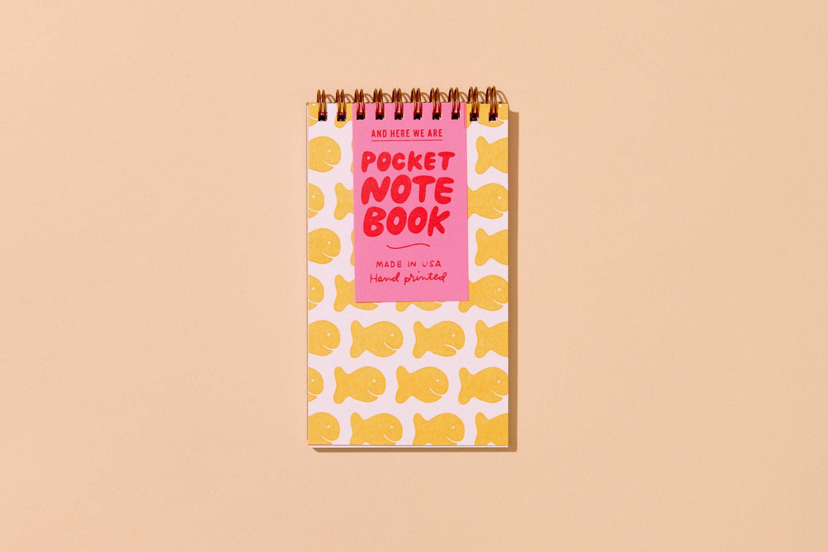 Letterpress Small Spiral Notebook—Goldfish Cracker