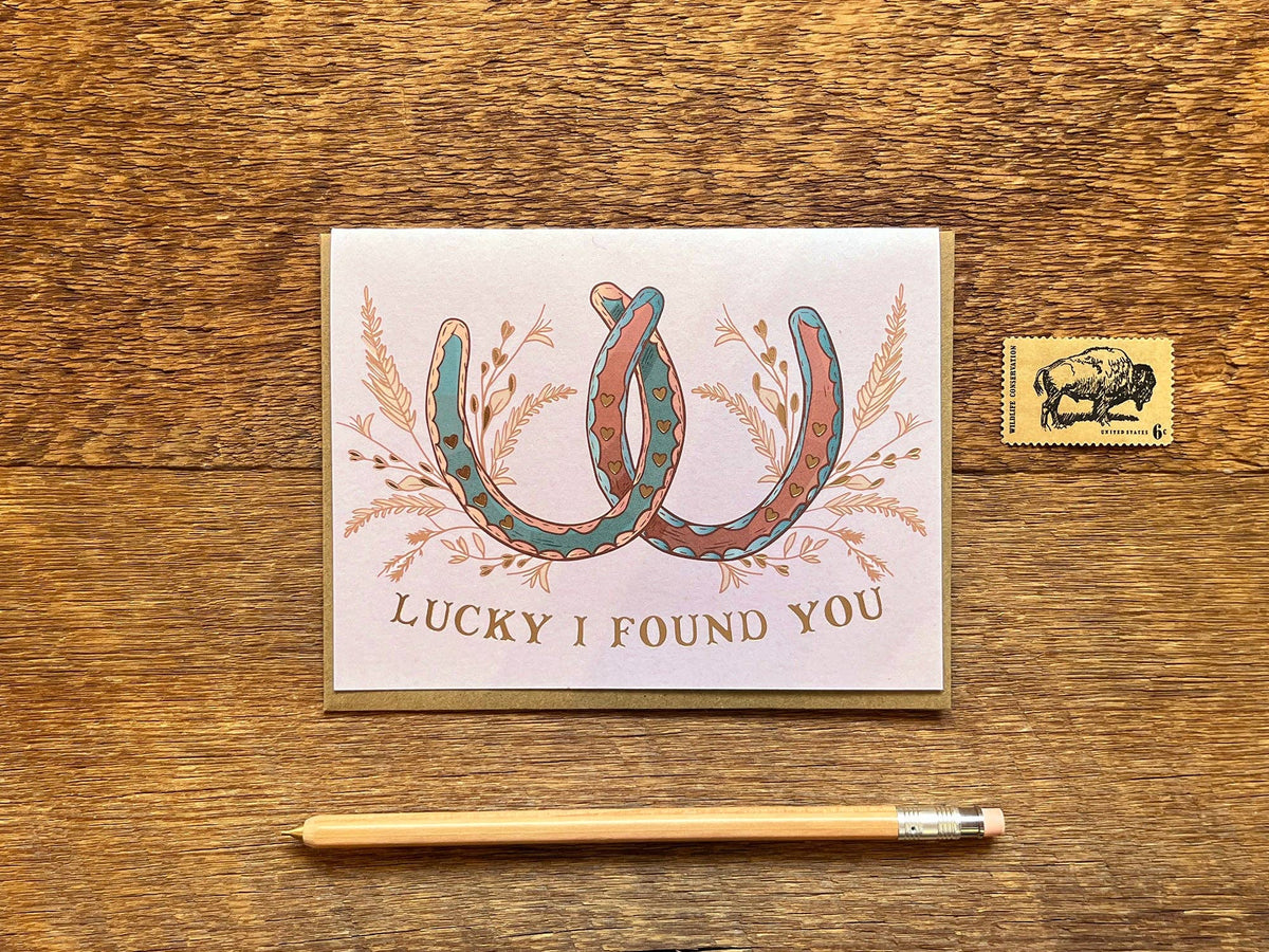 Lucky Us Horseshoes Card
