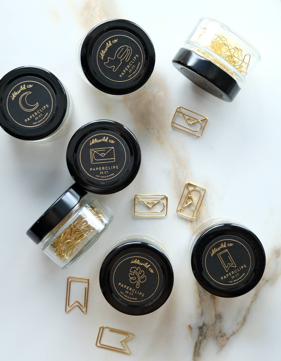 Gold Plated Paper Clips (Jar of 25) | Dog