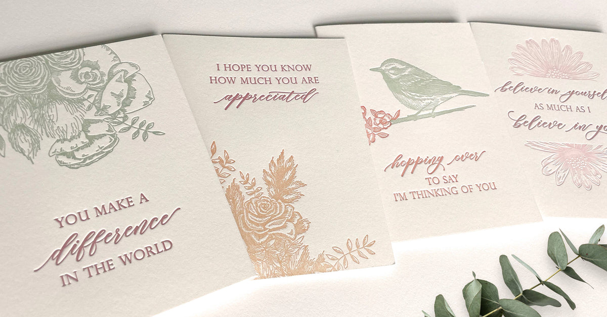 Hopping Over, I'm Thinking Of You Letterpress Card