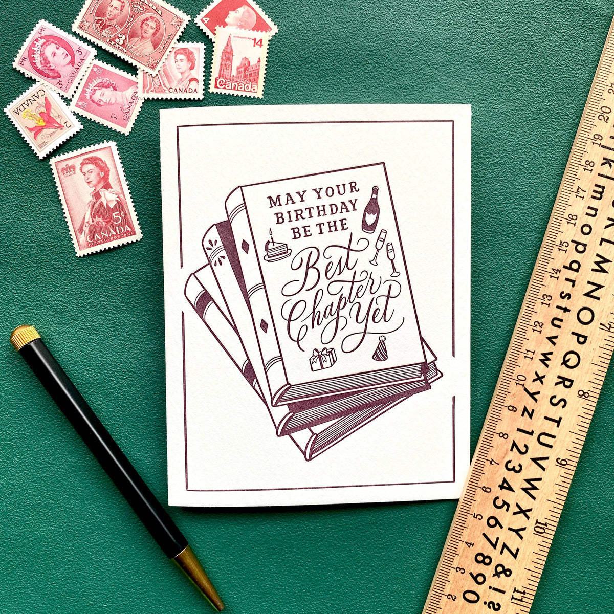 Best Chapter Book Birthday Letterpress Greeting Card