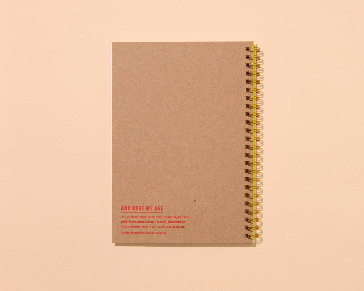 Letterpress A5 Spiral Notebook—Tulip Pattern