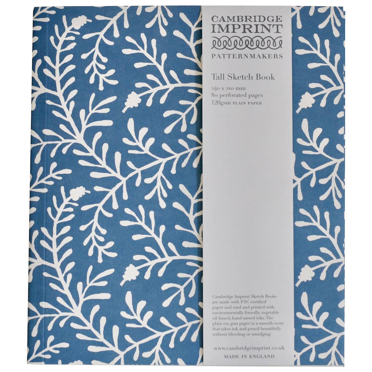 Tall Softback Sketchbook Sprig Marine Blue