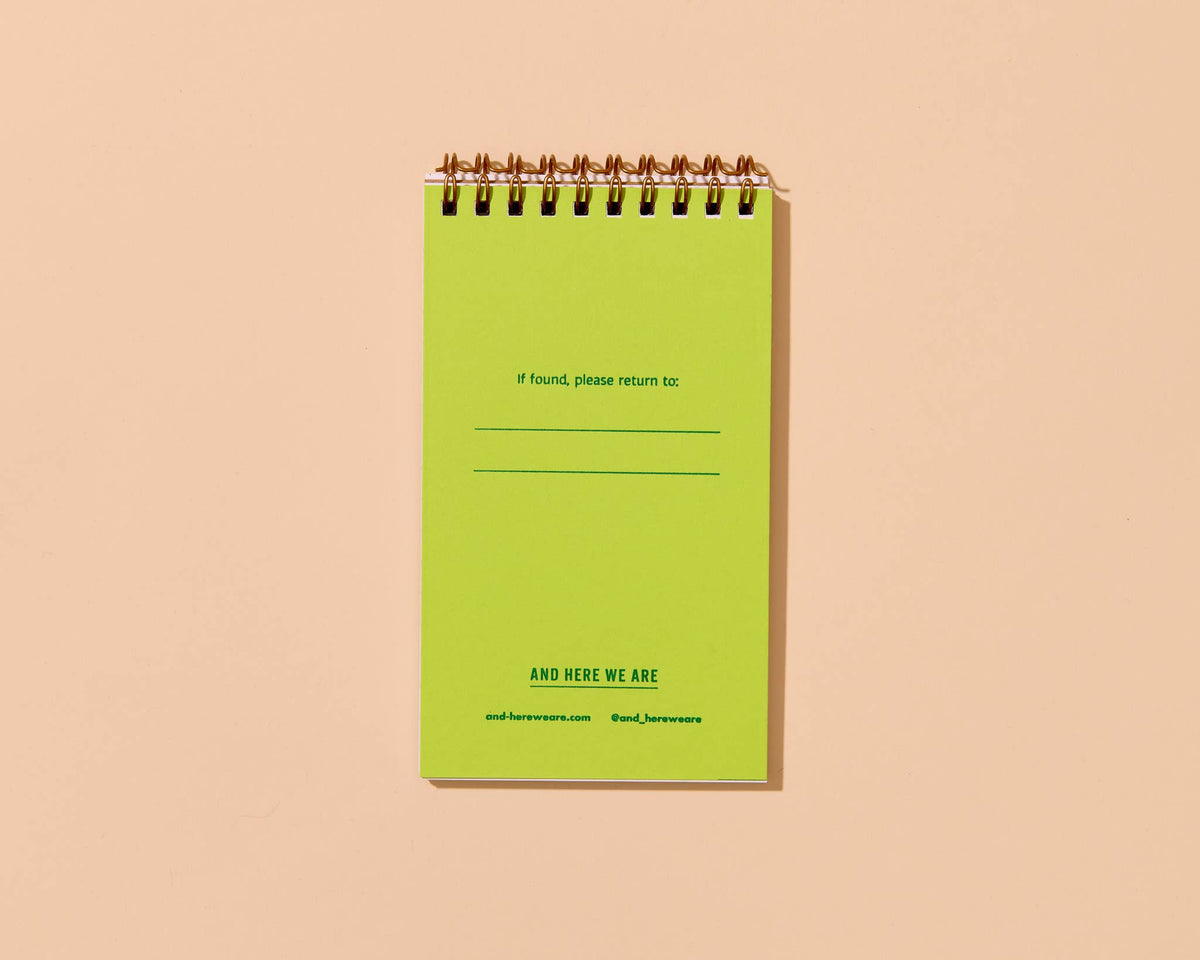 Letterpress Small Spiral Notebook—Cross Stitch Rose
