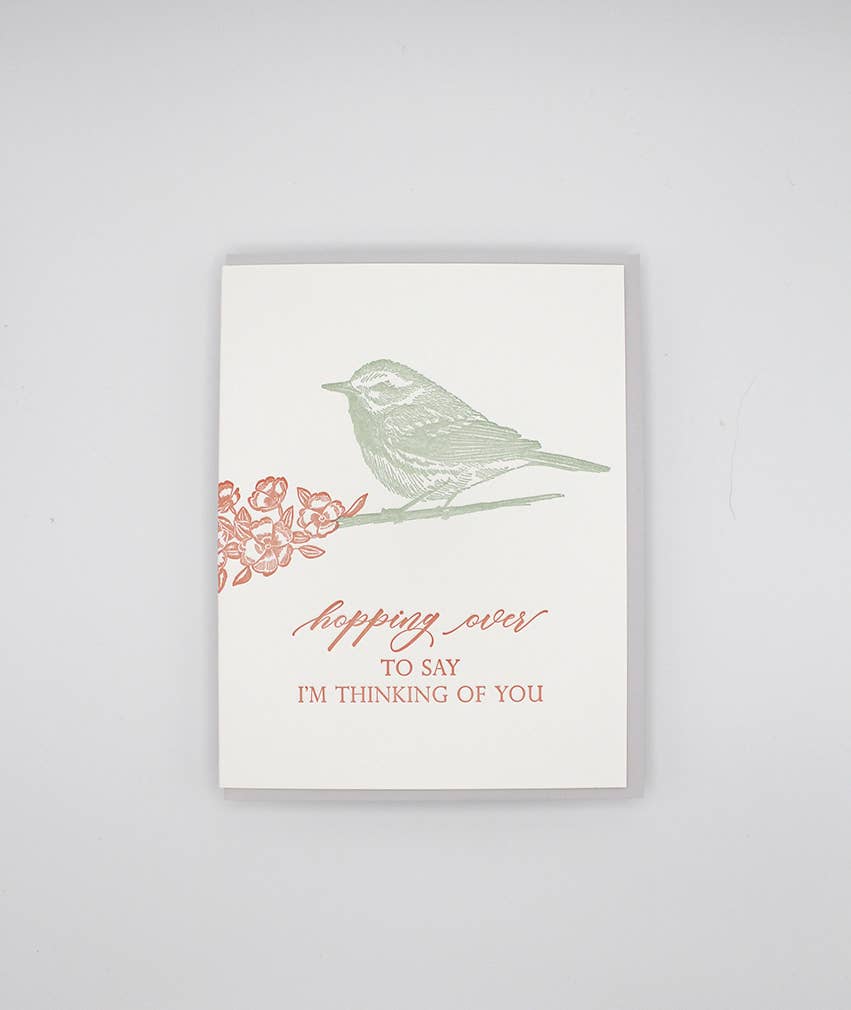 Hopping Over, I'm Thinking Of You Letterpress Card