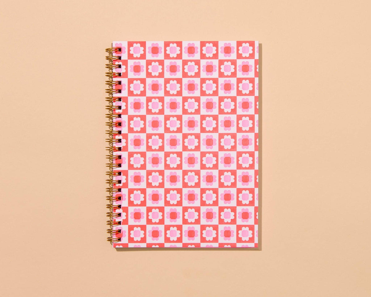Letterpress A5 Spiral Notebook—Blume Quilt