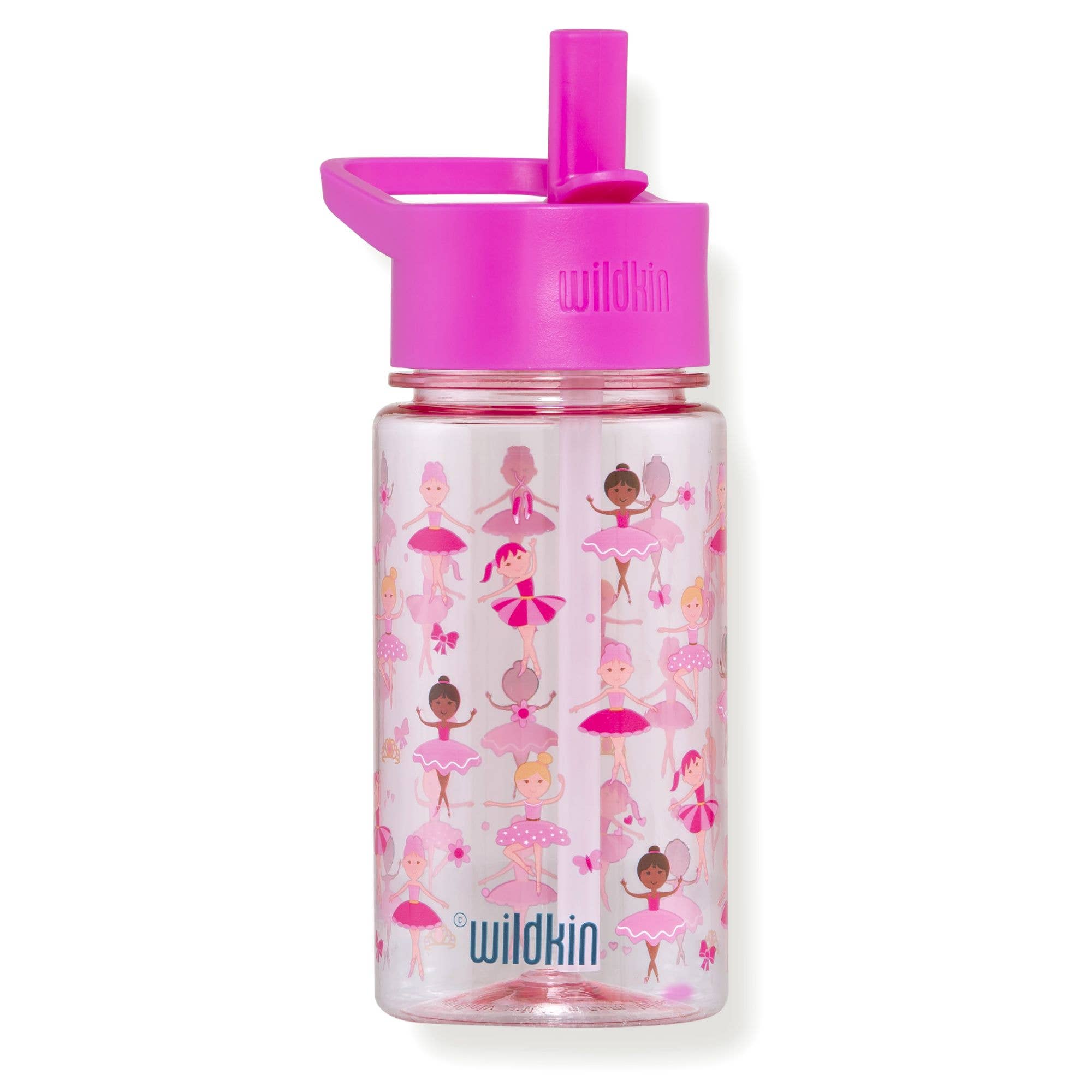Kids Water Bottle with Straw 12 OZ Free Tritan Bulk Bottle Pink
