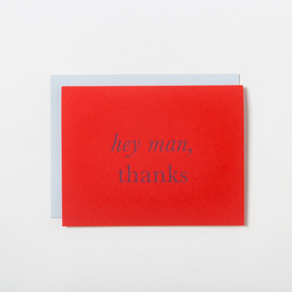 Thank you Gratitude 5 card set- Hey Man Thanks - Austin, Texas Gift Shop - Letterpress printed