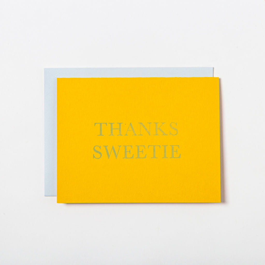 Thank you Gratitude 5 card set- Thanks Sweetie - Austin, Texas Gift Shop - Letterpress printed