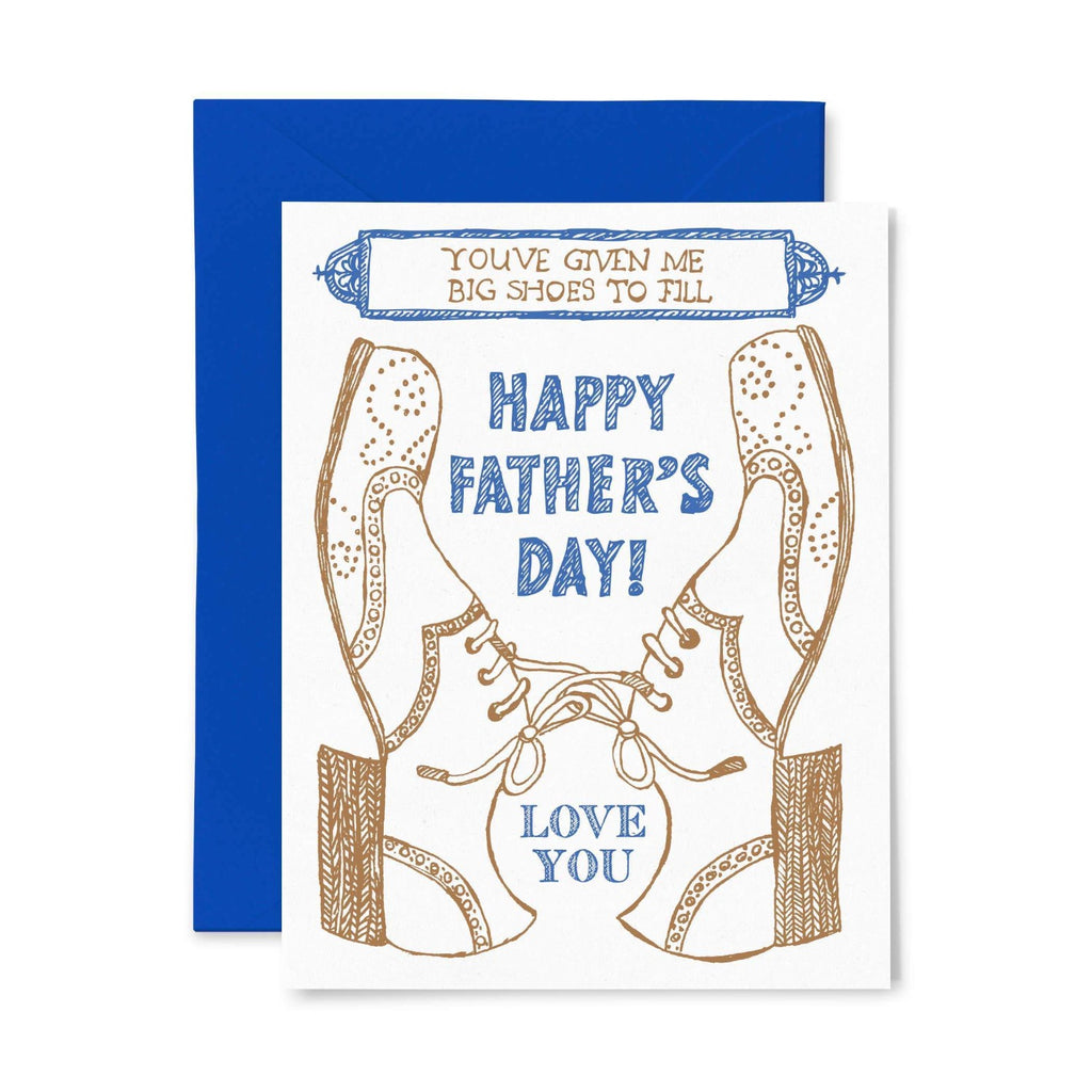 letterpress Card with You’ve given me big shoes to fill, Happy Father’s day Text - Austin Gift Shop