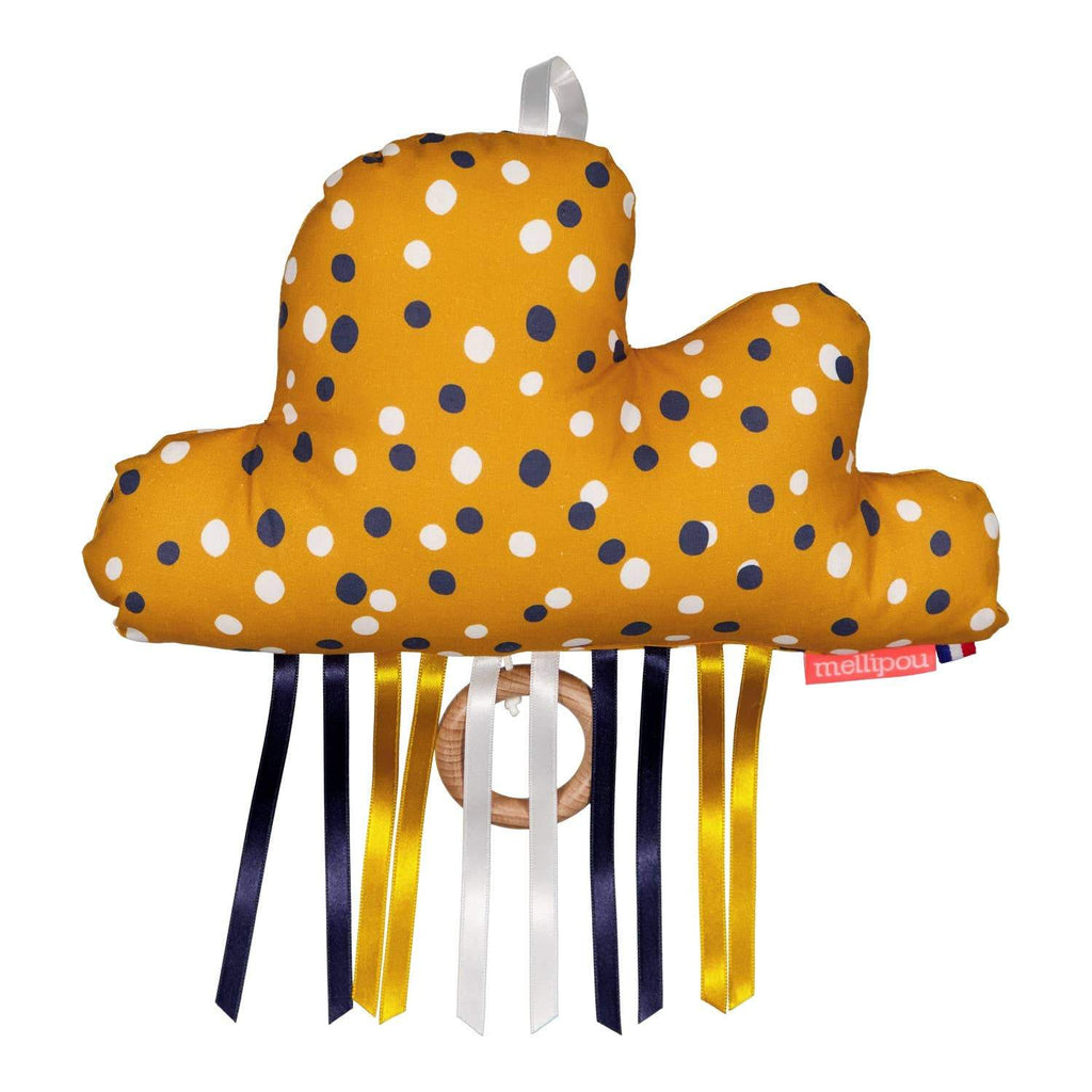Yellow cloud baby music box with dots - Austin Gift Shop