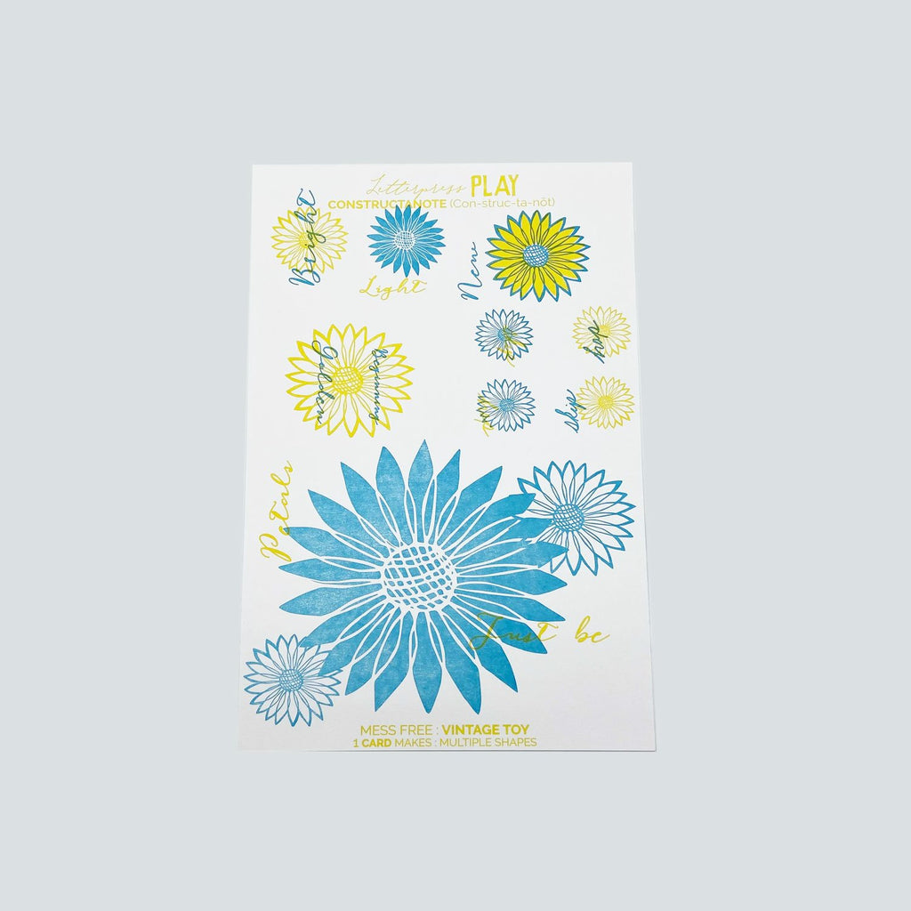 Sunflower Constructanote - Austin Gift Shop - Letterpress printed and handmade - unconstructed