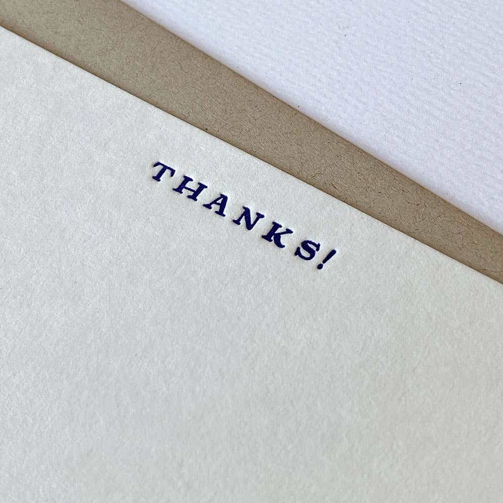 Thanks Boxed Set of 6 Letterpress Cards – Letterpress PLAY