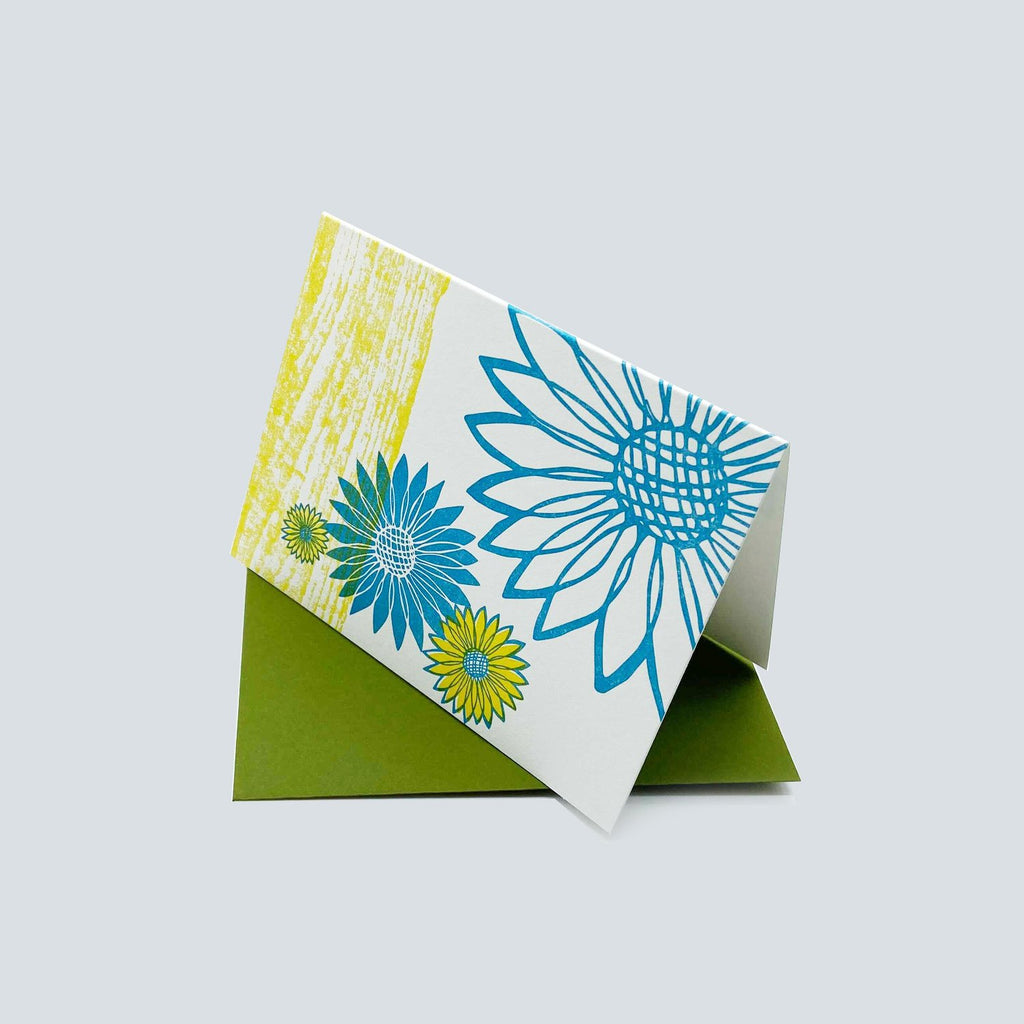 Floral Note Card - Sunflower - Austin, Texas Gift Shop - Letterpress printed and handmade with love