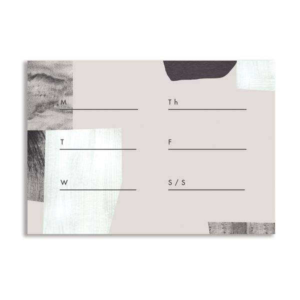 Grey with white and black shapes Fog Weekly Pad - Austin Gift Shop