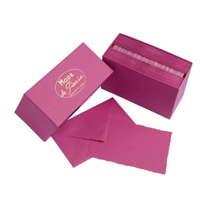 Raspberry Mode de Paris Correspondence Stationery Set in matching box -  Austin Gift Shop