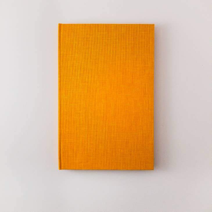 Handmade fabric bound Hard Cover Journal Sunshine yellow - Austin Gift Shop