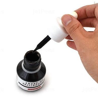 Black Herbin Fine Calligraphy Ink with dropper - open - Austin Gift Shop