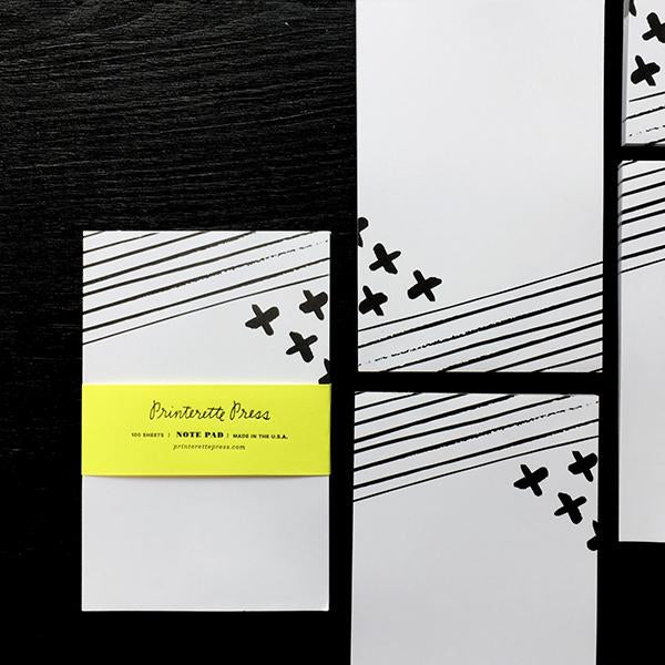 Medium Black and White Watercolor Notepad - Letterpress Notebooks - Austin Gift Shop - Alt View