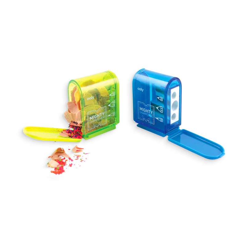 blue and green 3 pencil size Mighty Sharpener - Austin Gift Shop