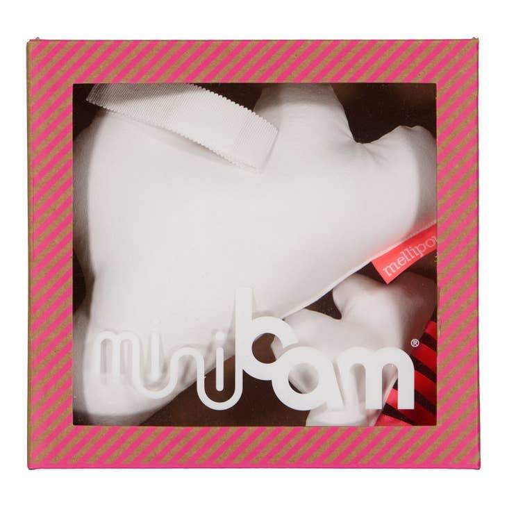 White and pink Minibam Grace Musical Cushion Cloud music box Amélie Poulain - Austin Gift Shop - Boxed View