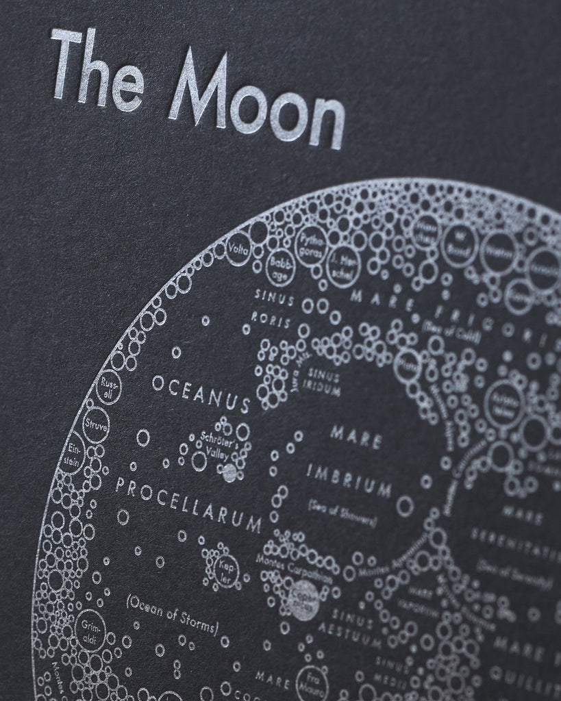 Moon Map Print Up Close - Posters Prints & Visual Artwork