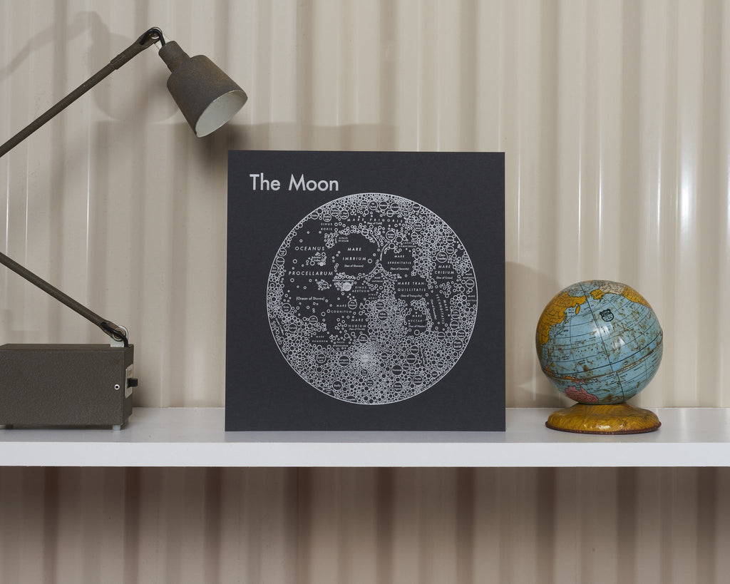 Moon Map Print on Shelf - Posters Prints & Visual Artwork