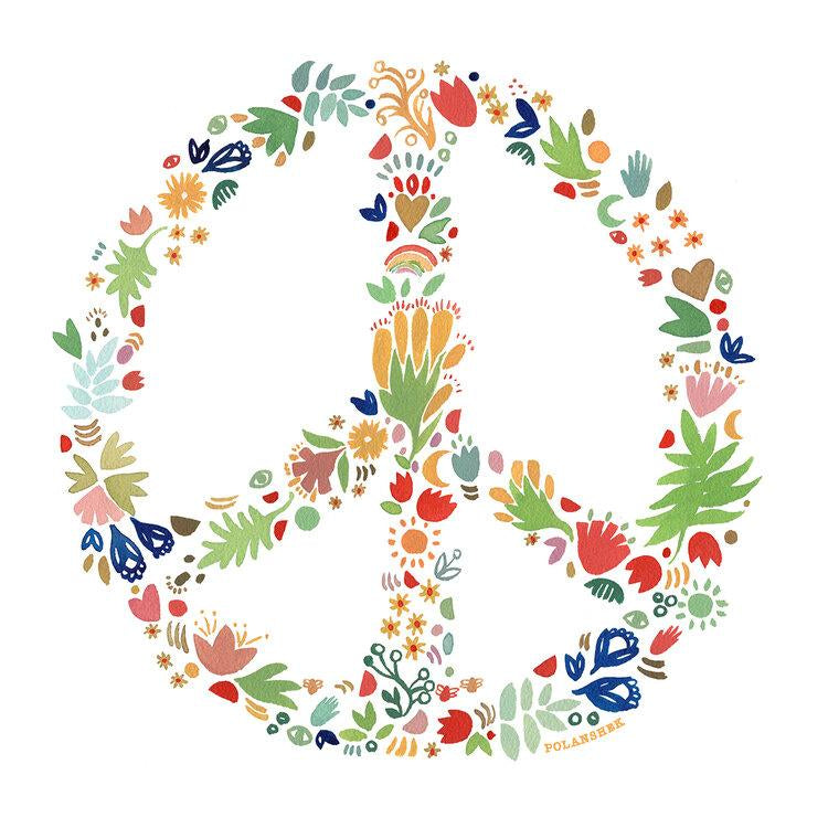 Peace Sign of flowers Sticker - Austin Gift Shop - Close Up