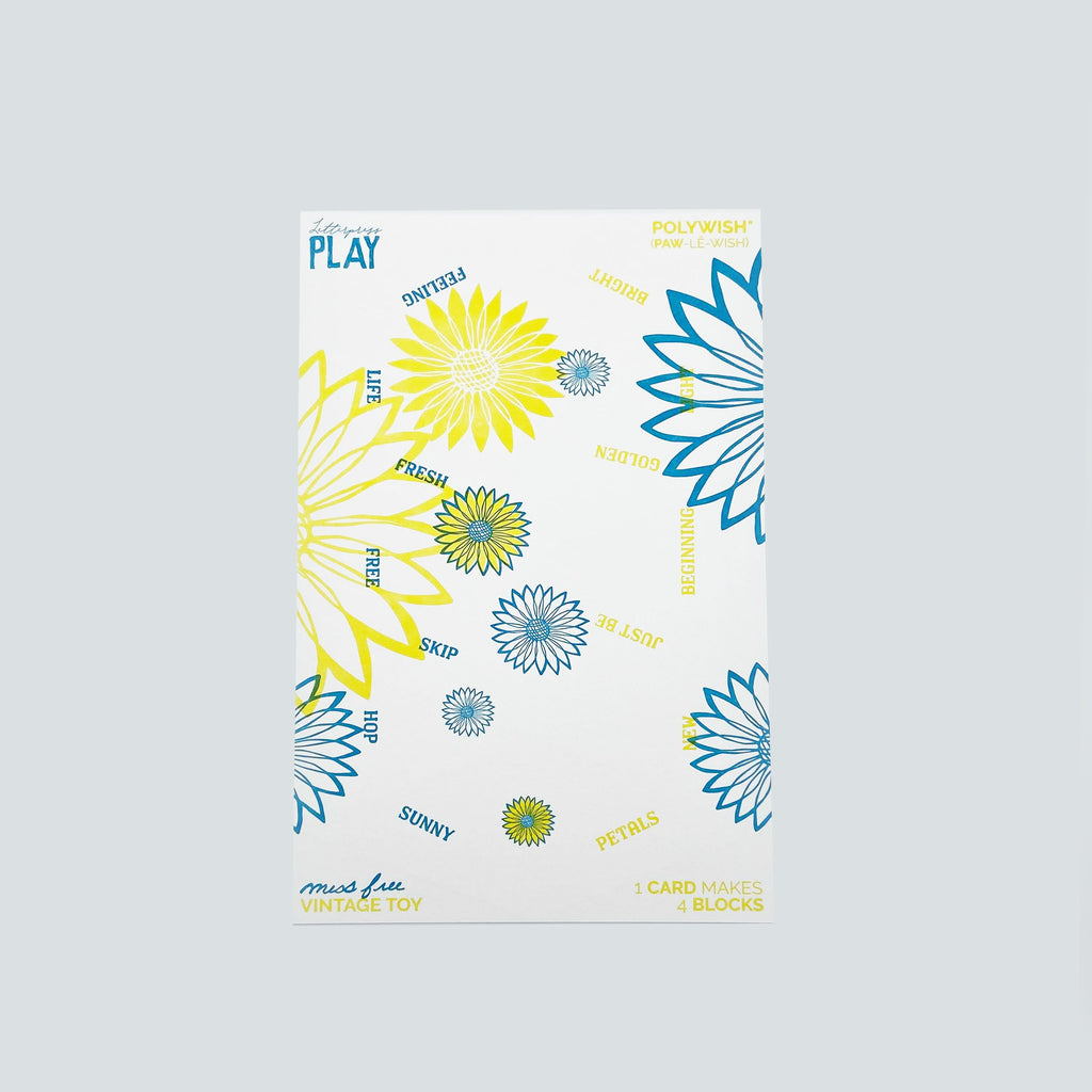 Polywish - Sunflower - Front-  Austin Gift Shop - Letterpress printed and handmade