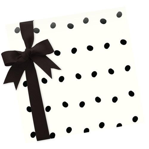 White Gift wrap paper with black dots scattered all over. - wrapped - Austin Gift Shop