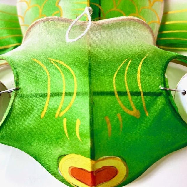 Green paper Silk Fish Kite - Austin Gift Shop - Close View