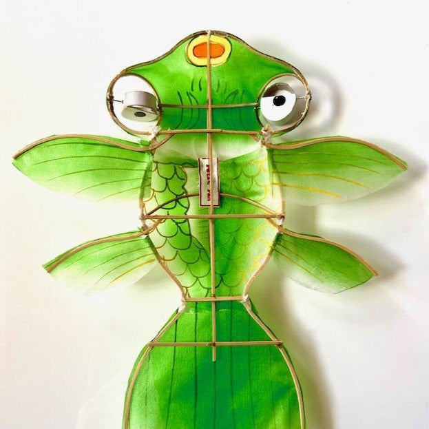 Green paper Silk Fish Kite - Austin Gift Shop - Back View